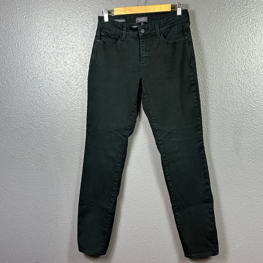 NYDJ Black Alina Legging Jeans Size 4 Black Lift Tuck